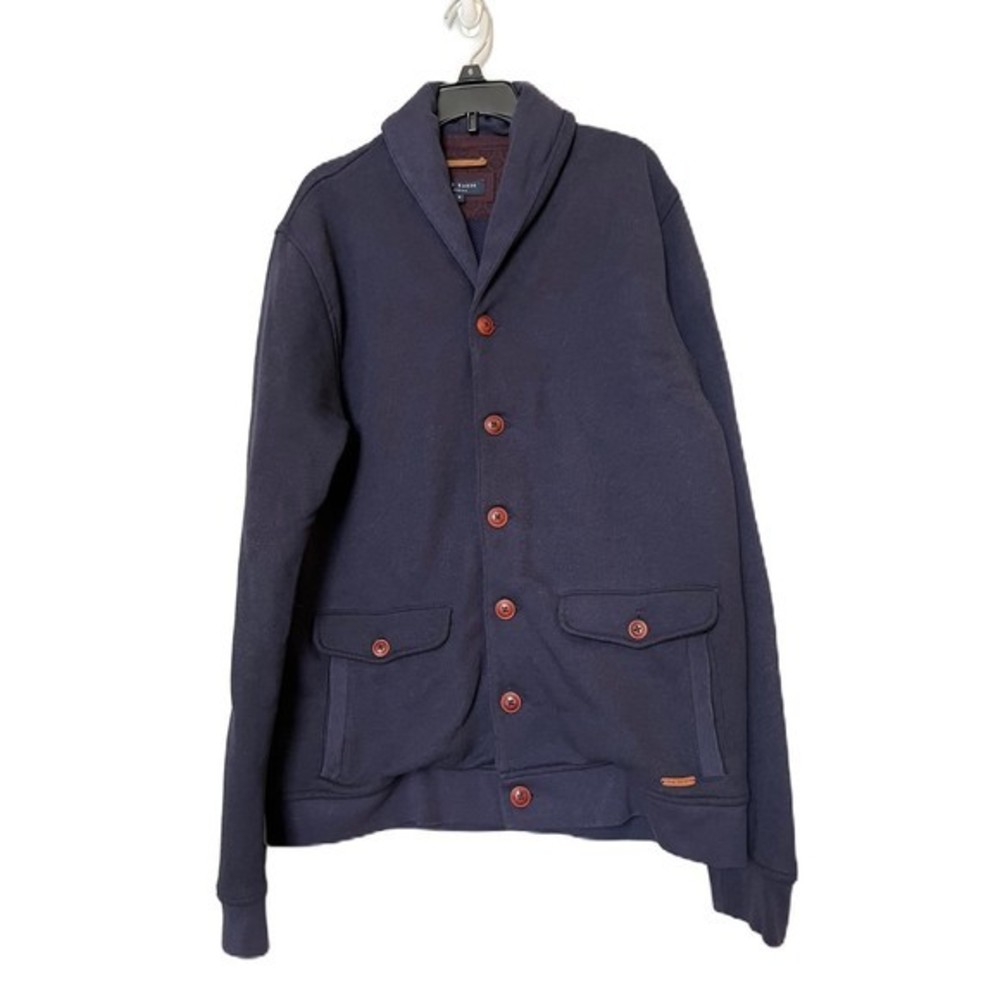 Ted Baker London Navy blue sweatshirt cardigan button up size‎ 6
